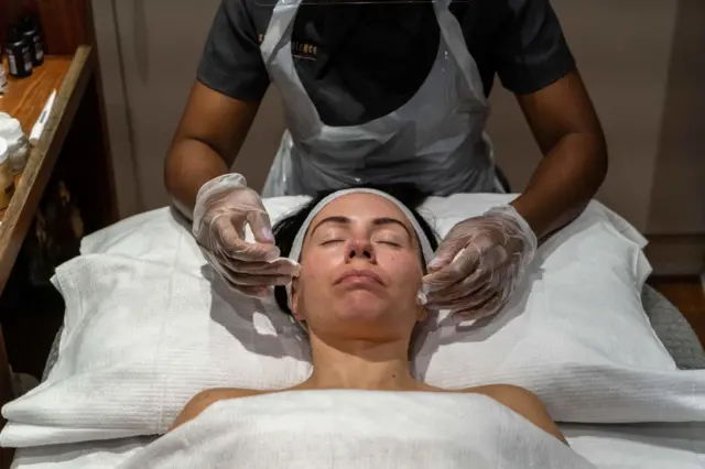 File pic of a woman receiving a beauty treatment