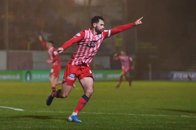 Raith's Reghan Tumilty celebrates making it 2-1