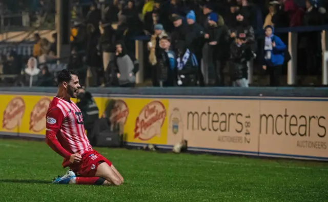 Raith's Reghan Tumilty celebrates making it 2-1