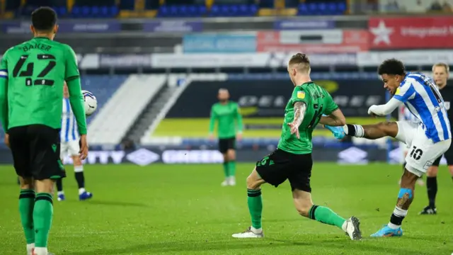 Josh Koroma scores for Huddersfield