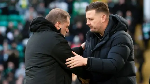 Celtic's Ange Postecoglou and Dundee United's Thomas Courts