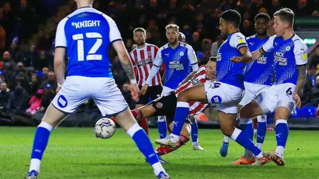 Billy Sharp scores for Sheff Utd