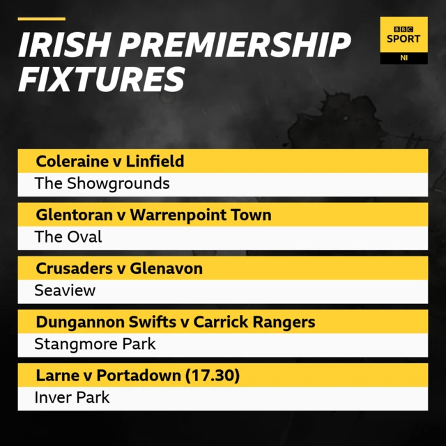 Irish Premiership fixtures