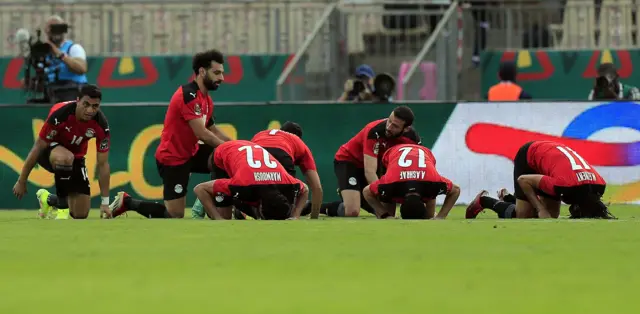 Mohamed Salah celebrates