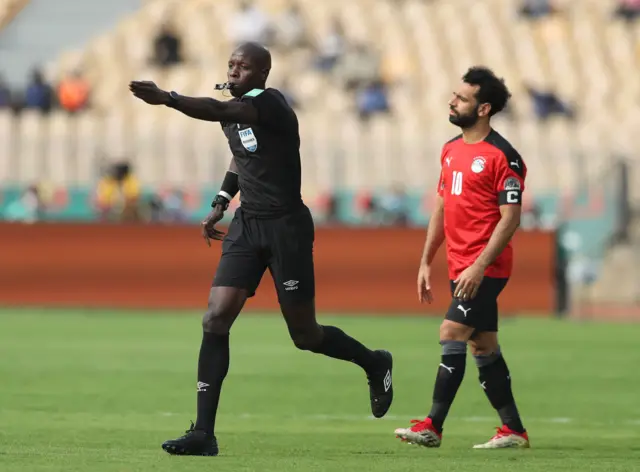 Referee Maguette Ndiaye awards penalty to Morocco