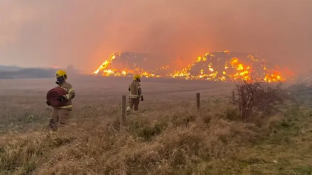 Straw bale blaze