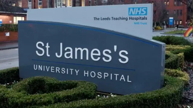 Name sign outside St James's University Hospital