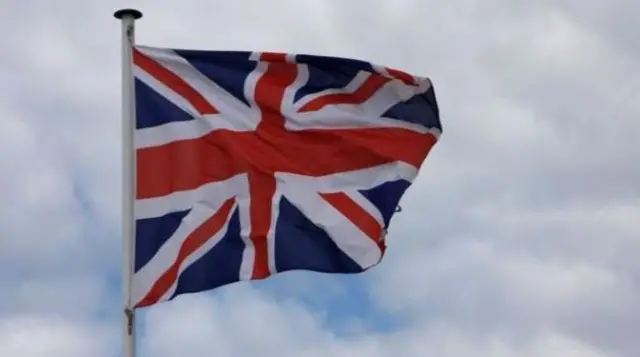 Union flag on flag pole