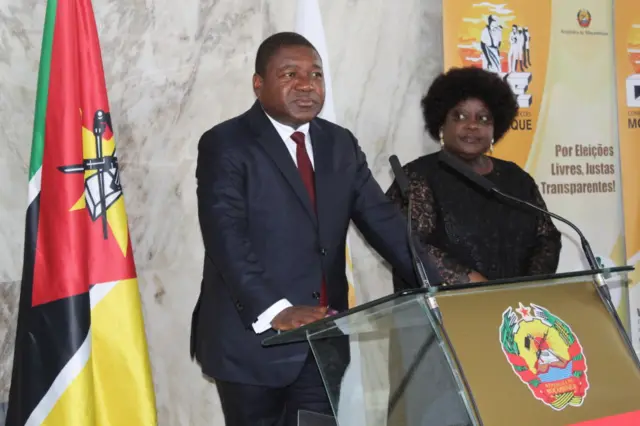 Mozambique’s President Filipe Nyusi and First Lady Isaura Nyusi