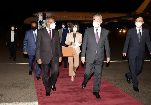 Chinese Foreign Minister Wang Yi with Eritrean Foreign Minister Osman Saleh