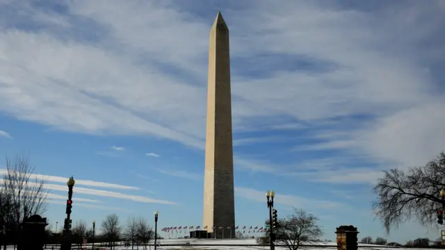 The Washington Monument on 6 January, 2022