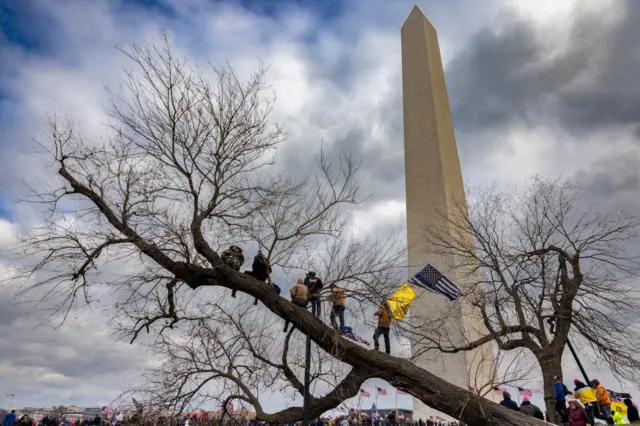 Pro-Trump protestors outside the Capitol