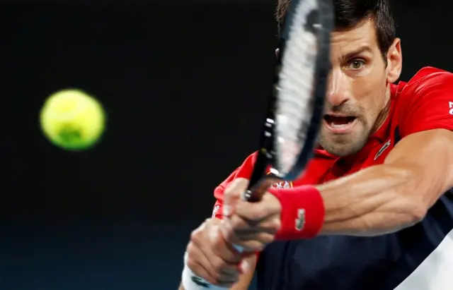 Novak Djokovic in action