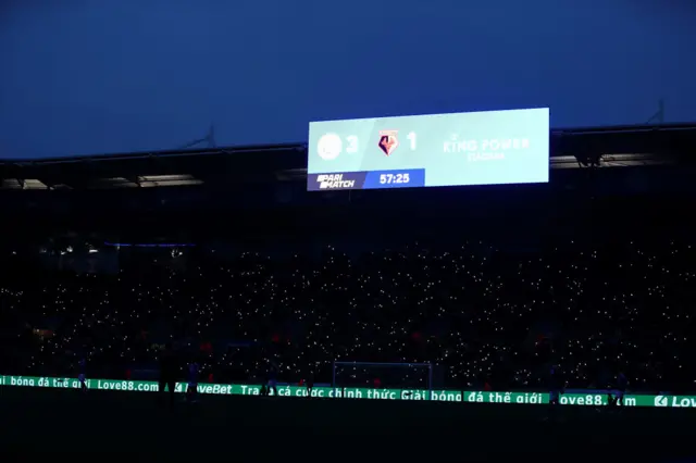 Lights off at the King Power Stadium