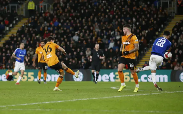 Hull City"s Ryan Longman scores their second goal