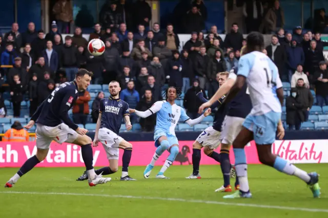 Michael Olise of Crystal Palace scores against Millwall