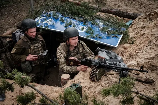 Ukrainian soldiers near Lyman