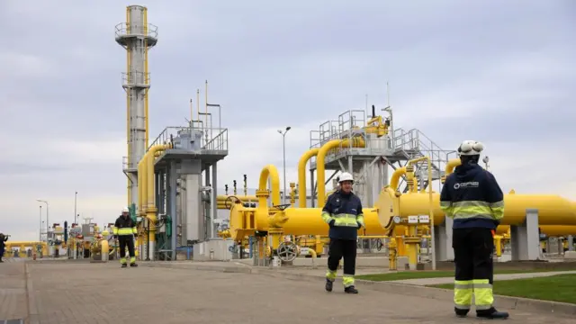 A view of a gas compressor station on the new Baltic Pipe pipeline