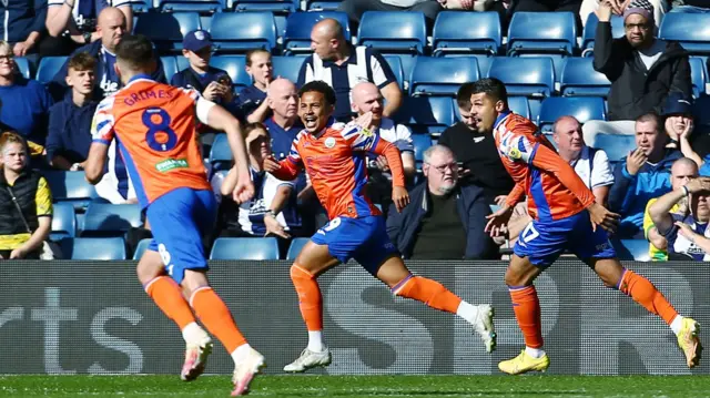 Swansea celebrate going in front at West Brom