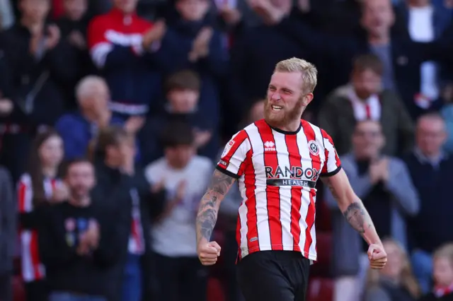 Oli McBurnie celebrates