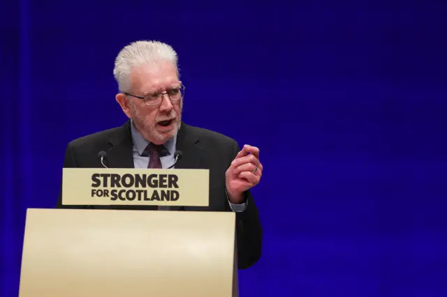 Scottish National Party (SNP) President Michael Russell speaks at the SNP Annual National Conference in Aberdeen, Scotland, Britain October 9, 2022. REUTERS/Russell Cheyne