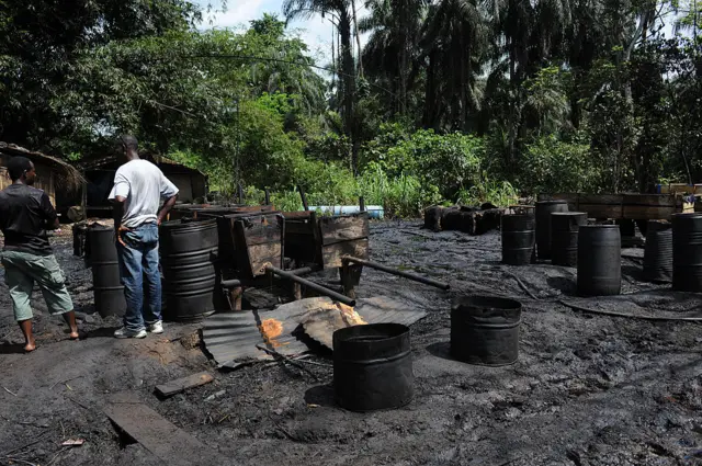 Oil distillery in Niger Delta region