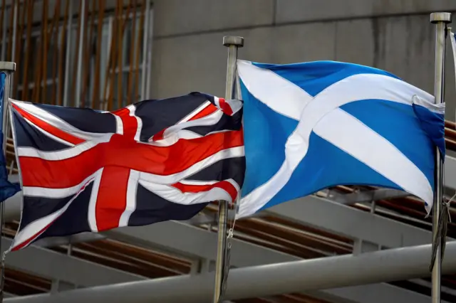 uk and scotland flags