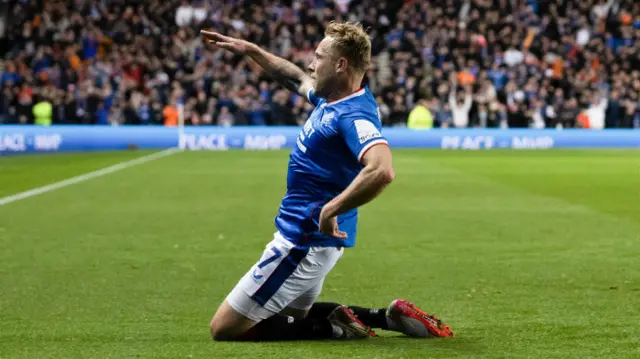 Scott Arfield opened the scoring for Rangers