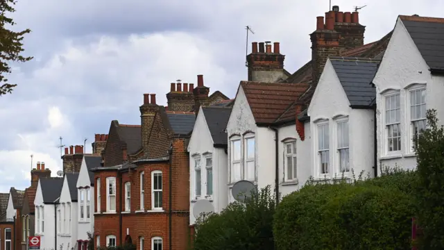 A row of houses in a UK street