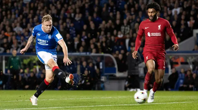 Scott Arfield's low shot puts Rangers in front