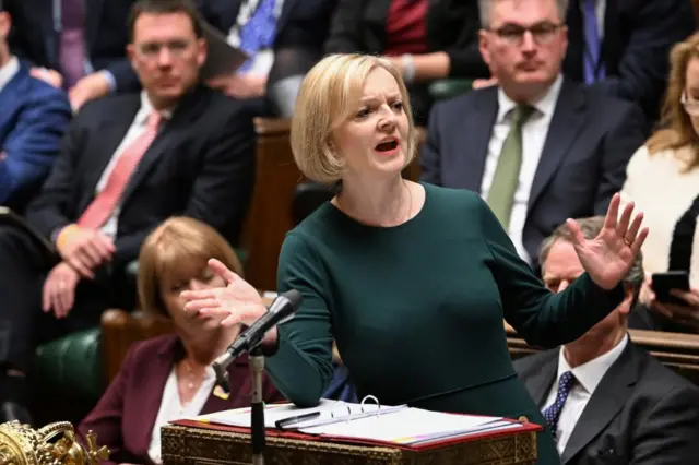 Prime Minister Liz Truss speaking during Prime Minister's Questions in the House of Commons