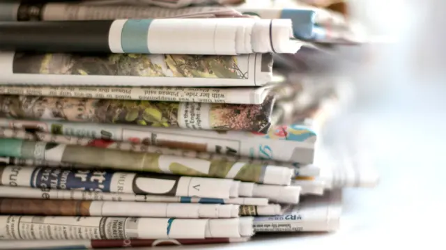 Newspaper stack