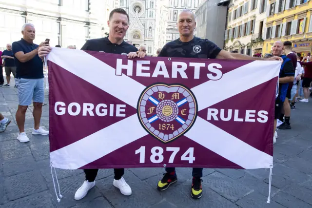 Former Hearts player and manager Gary Locke is among the travelling fans