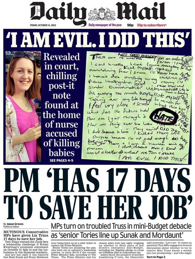 Daily Mail front page