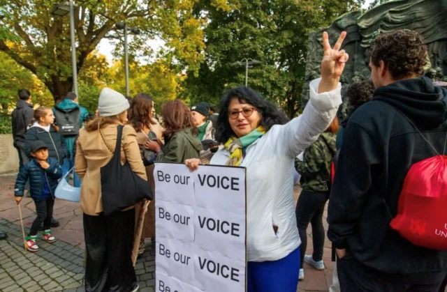 Iranian female activist Laleh Maghonaki