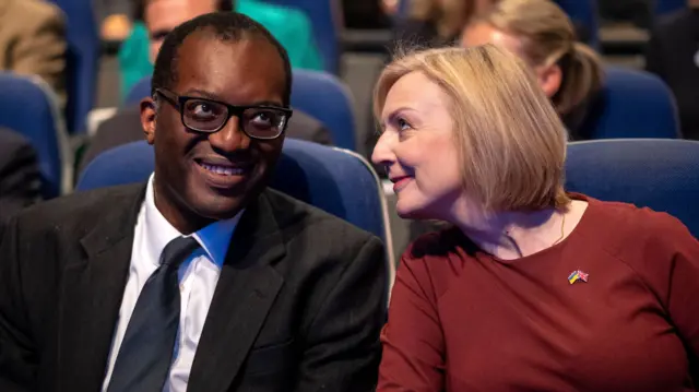 Former Chancellor Kwasi Kwarteng with Prime Minister Liz Truss