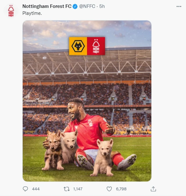 A tweet by Nottingham Forest