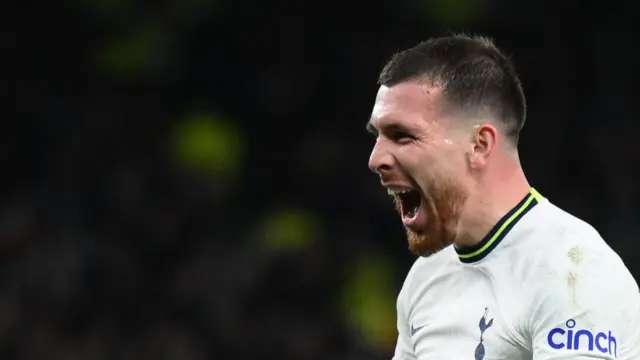 Pierre-Emile Hojbjerg celebrating his goal.