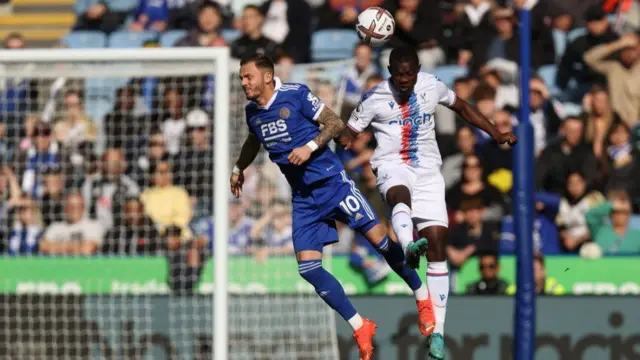 James Maddison and Tyrick Mitchell during the game