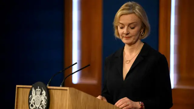 Prime Minister Liz Truss speaks at a press conference on Friday