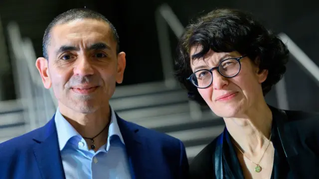 Ugur Sahin and his wife Özlem Türeci, the founders of the Mainz-based Covid vaccine developer