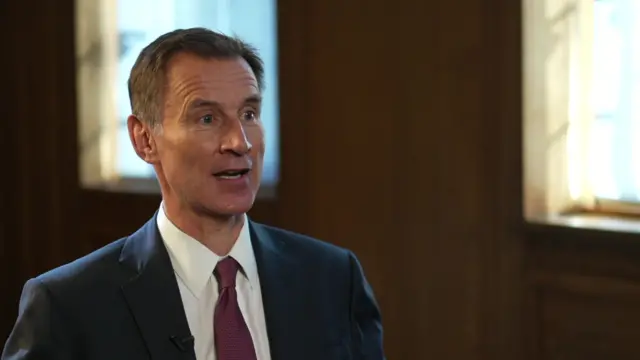 Jeremy Hunt speaks to the BBC