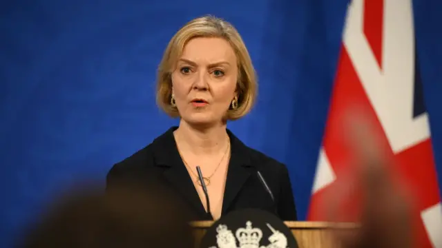 Prime Minister Liz Truss during a press conference in the briefing room at Downing Street, London