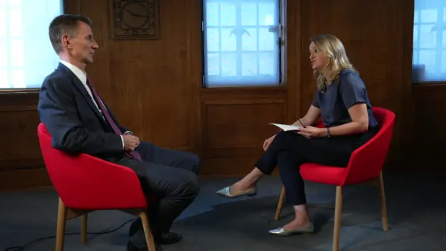 Jeremy Hunt and Laura Kuenssberg