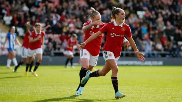 Ella Toone celebrates her goal.