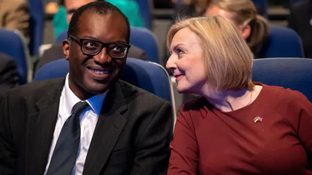 Former chancellor Kwasi Kwarteng and UK PM Liz Truss