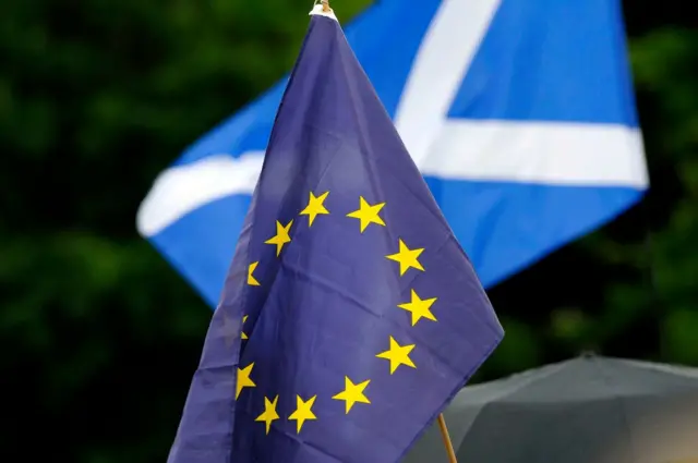 eu and scotland flags