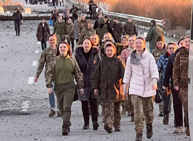 Freed Ukrainian female prisoners