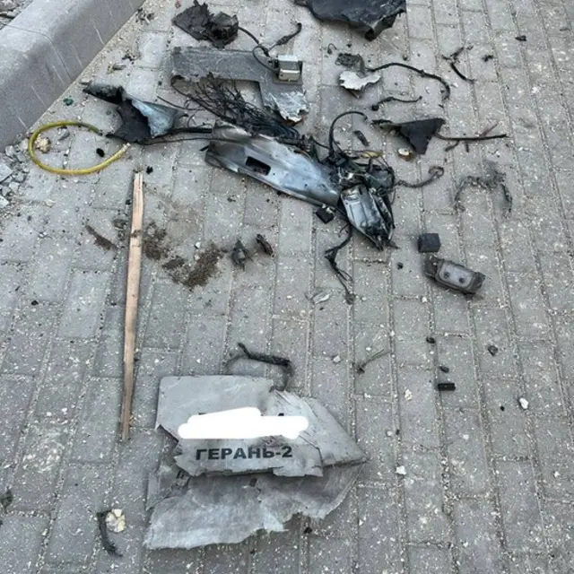 Kyiv's mayor shared a photo of what he said were fragments of a kamikaze drone on Telegram