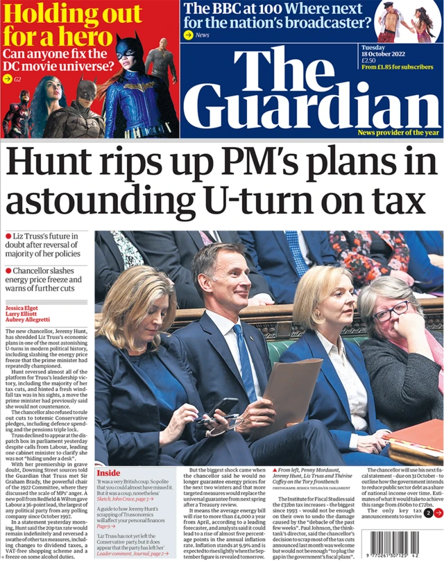 Guardian front page